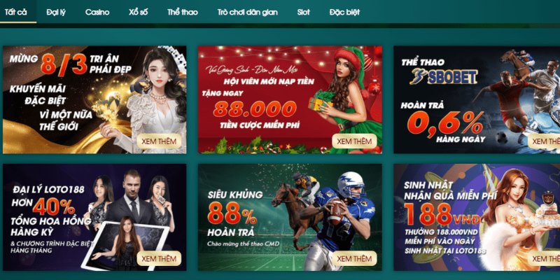 Top 3 sảnh HOT nhất chỉ có tại nhà cái Loto188